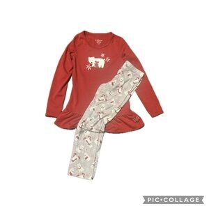 American Girl Red and White Polar Bear Pajama Set